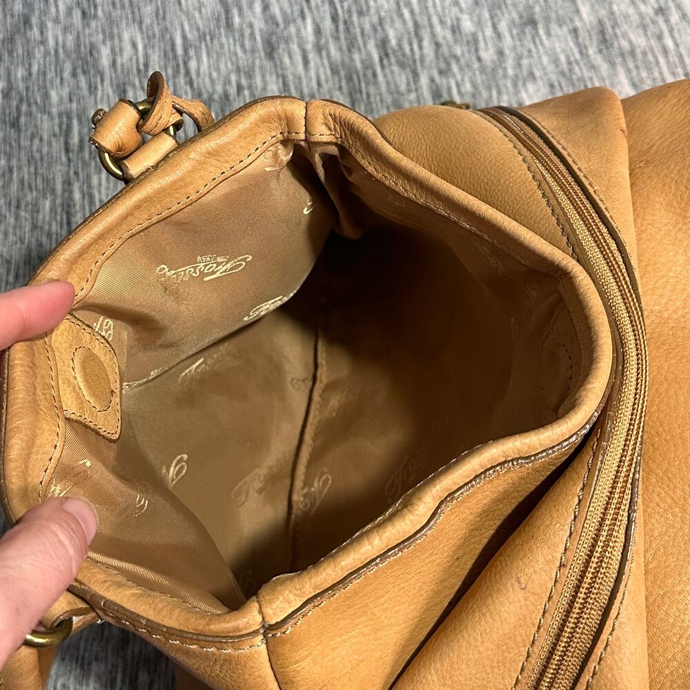 Fossil Camel Brown Leather Satchel Shoulder Bag Vintage Boho Everyday Purse - Picture 8 of 14